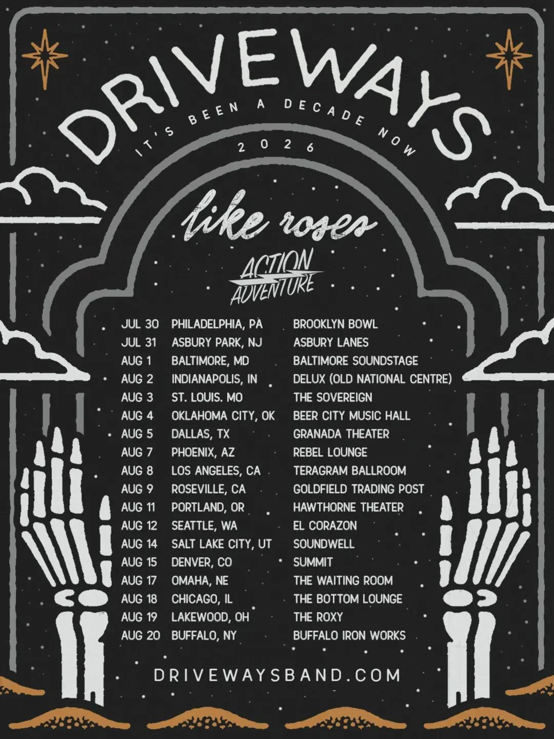 Driveways 2026 tour poster